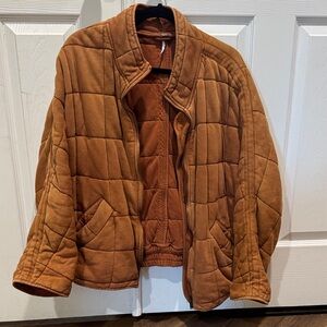 Free People Dolman Sleeves Quilted Rust Brown Jacket SOLD OUT In Demand Color